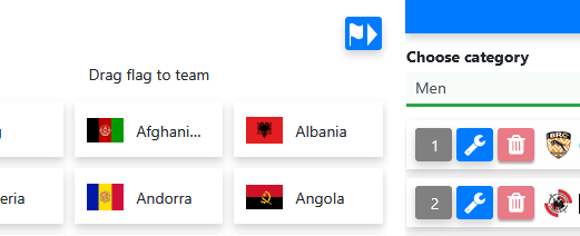 Drag flags to teams en het actieve filter aanpassen