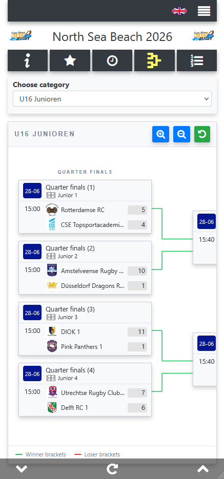 View the rugby tournament finals schedule in the mobile app for visitors